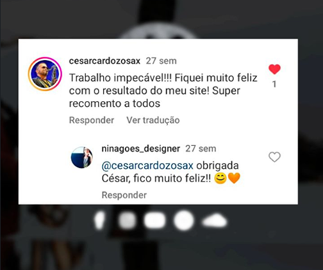 imagem print depoimento instagram