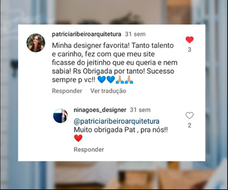 imagem print depoimento instagram