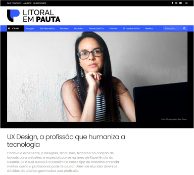 imagem de matéria litoral em pauta com Nina Goes